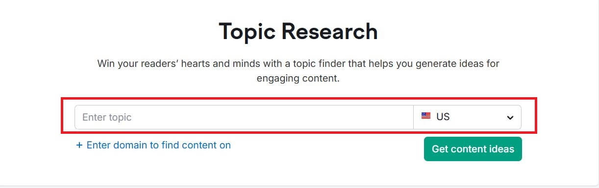 Semrush Topic Research Tool