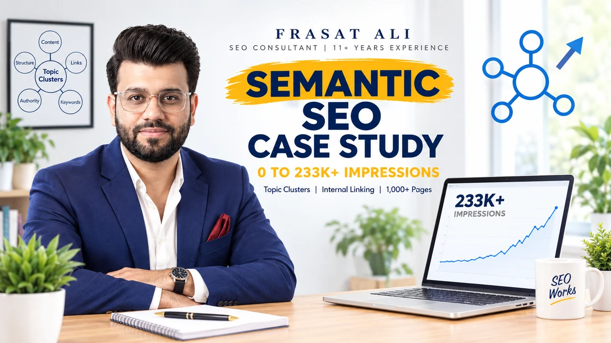 Semantic SEO case study banner for an ecommerce store's organic traffic growth