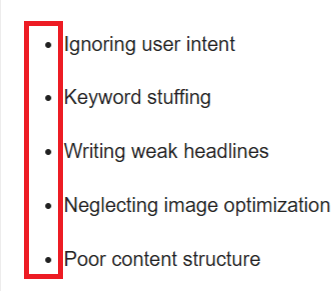 Bullet Points SEO Behavioral Factors Google