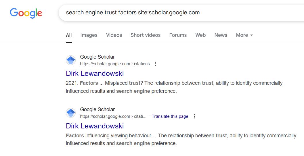 Use Google Scholar