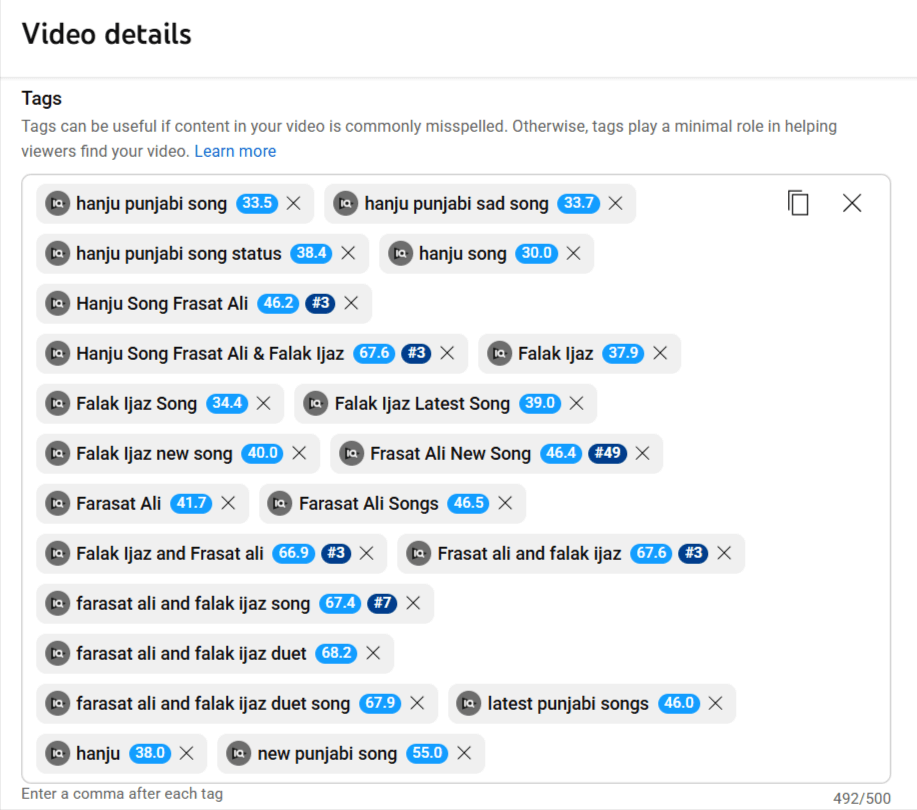 Video Seo tags