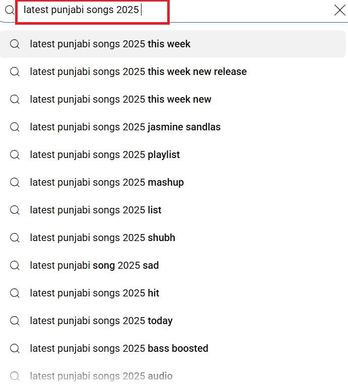 YouTube autocomplete