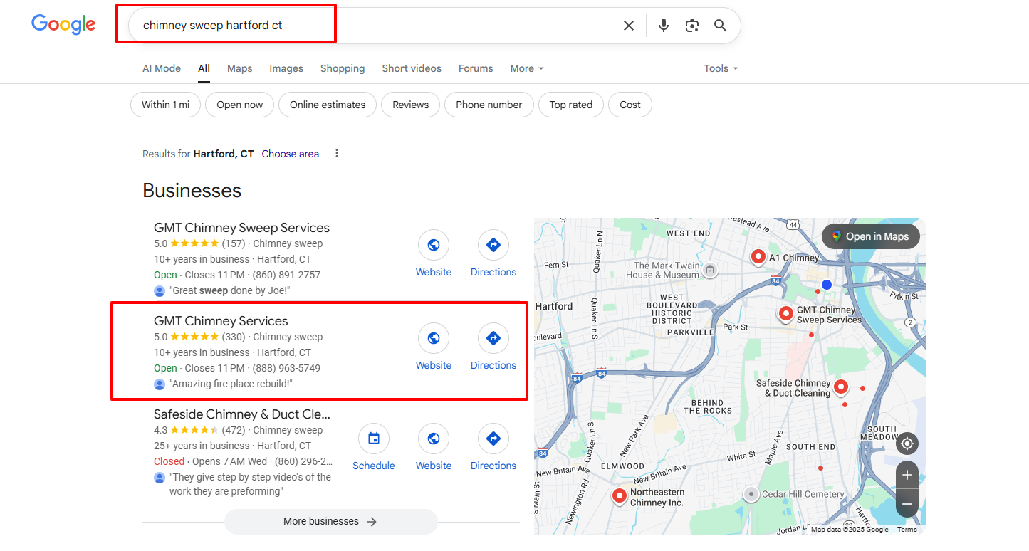 chimney sweep hartford ct